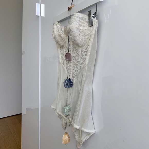 LADY SUZANNE Vintage New Old Stock Guêpière Merry Widow Bustier B32 White - Picture 8 of 17